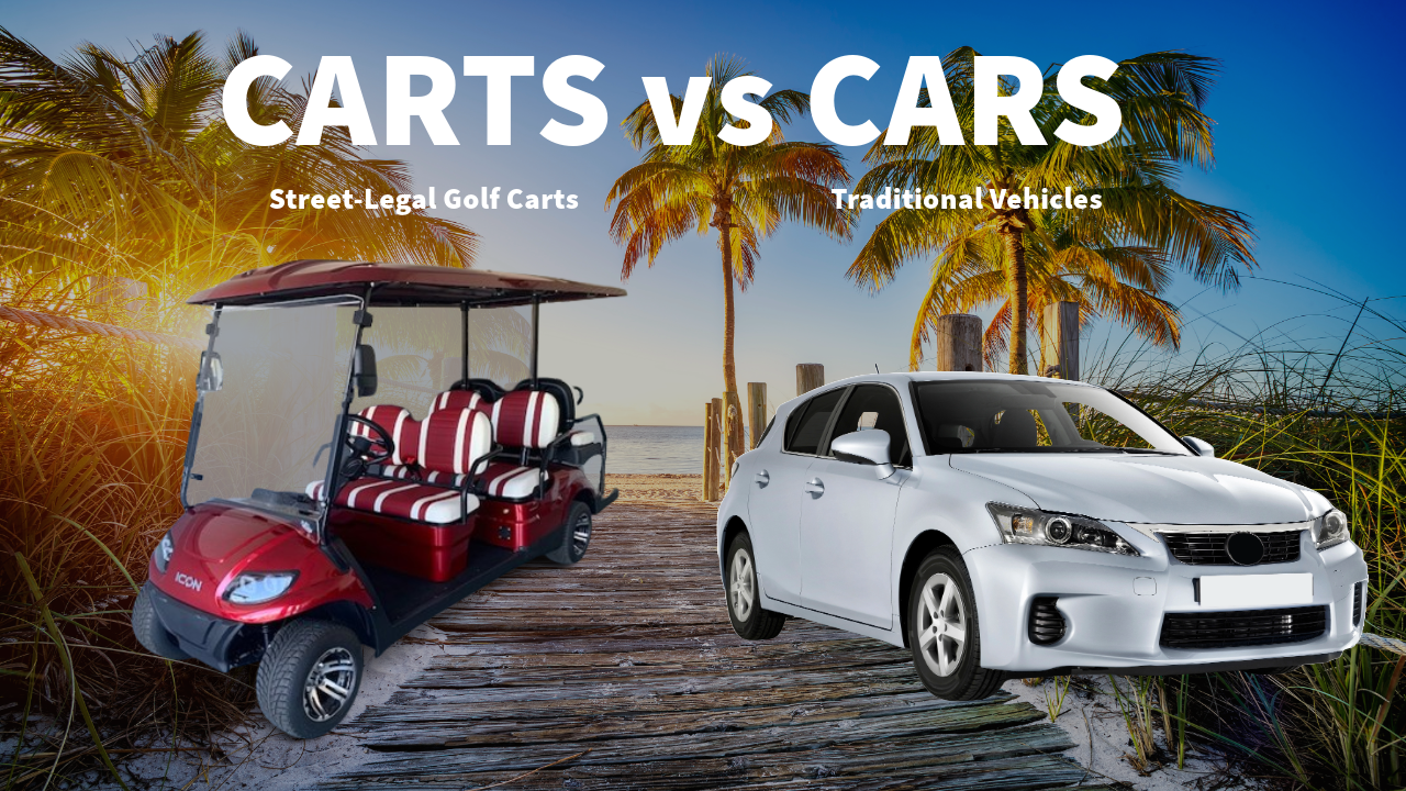 street legal golf carts in florida being compared to traditional cars and vehicles